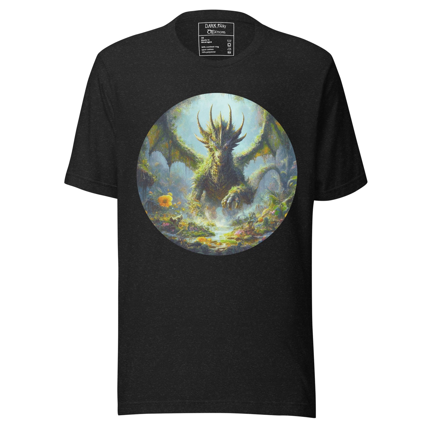 Featuring an elder earth dragon gracefully emerging from the forest floor after resting, with wings outstretched, this design exudes power, elegance, and a deep connection to nature.