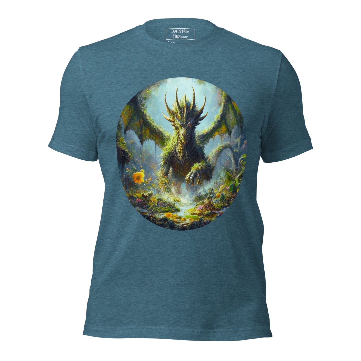 Featuring an elder earth dragon gracefully emerging from the forest floor after resting, with wings outstretched, this design exudes power, elegance, and a deep connection to nature.