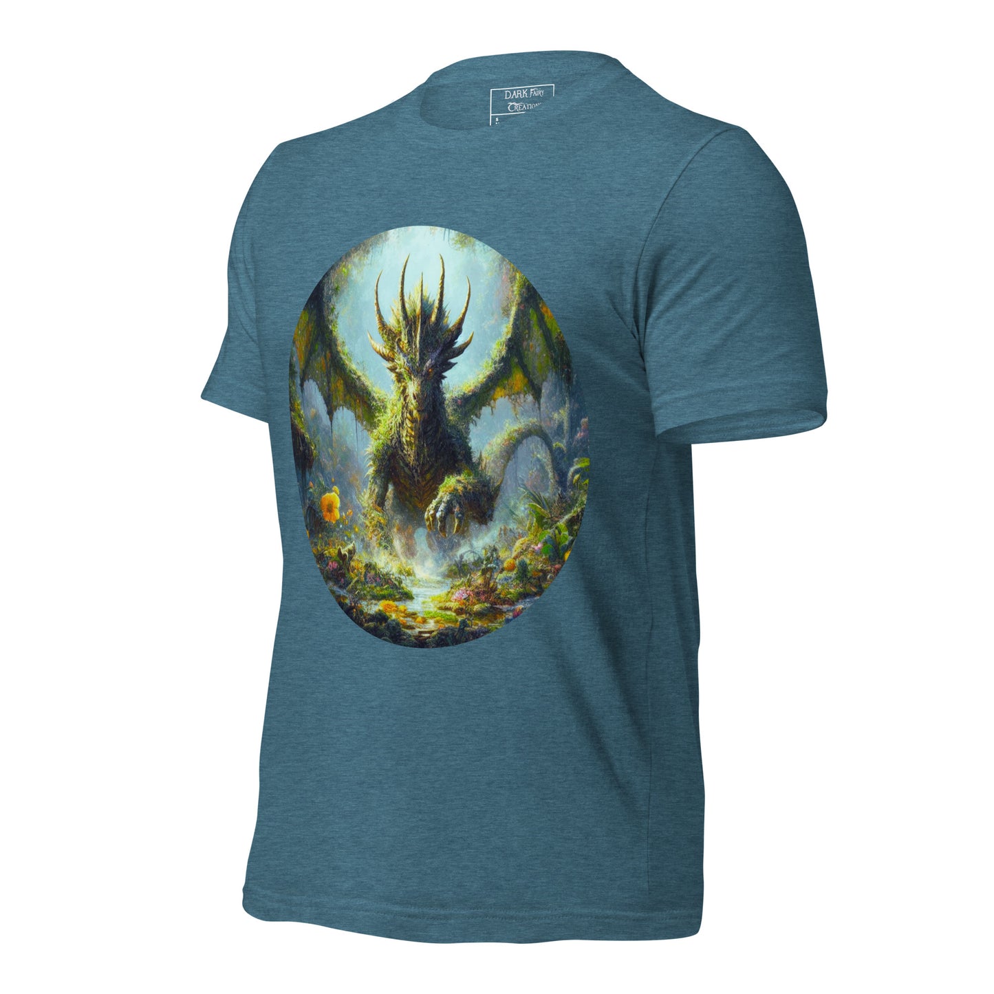 Featuring an elder earth dragon gracefully emerging from the forest floor after resting, with wings outstretched, this design exudes power, elegance, and a deep connection to nature.