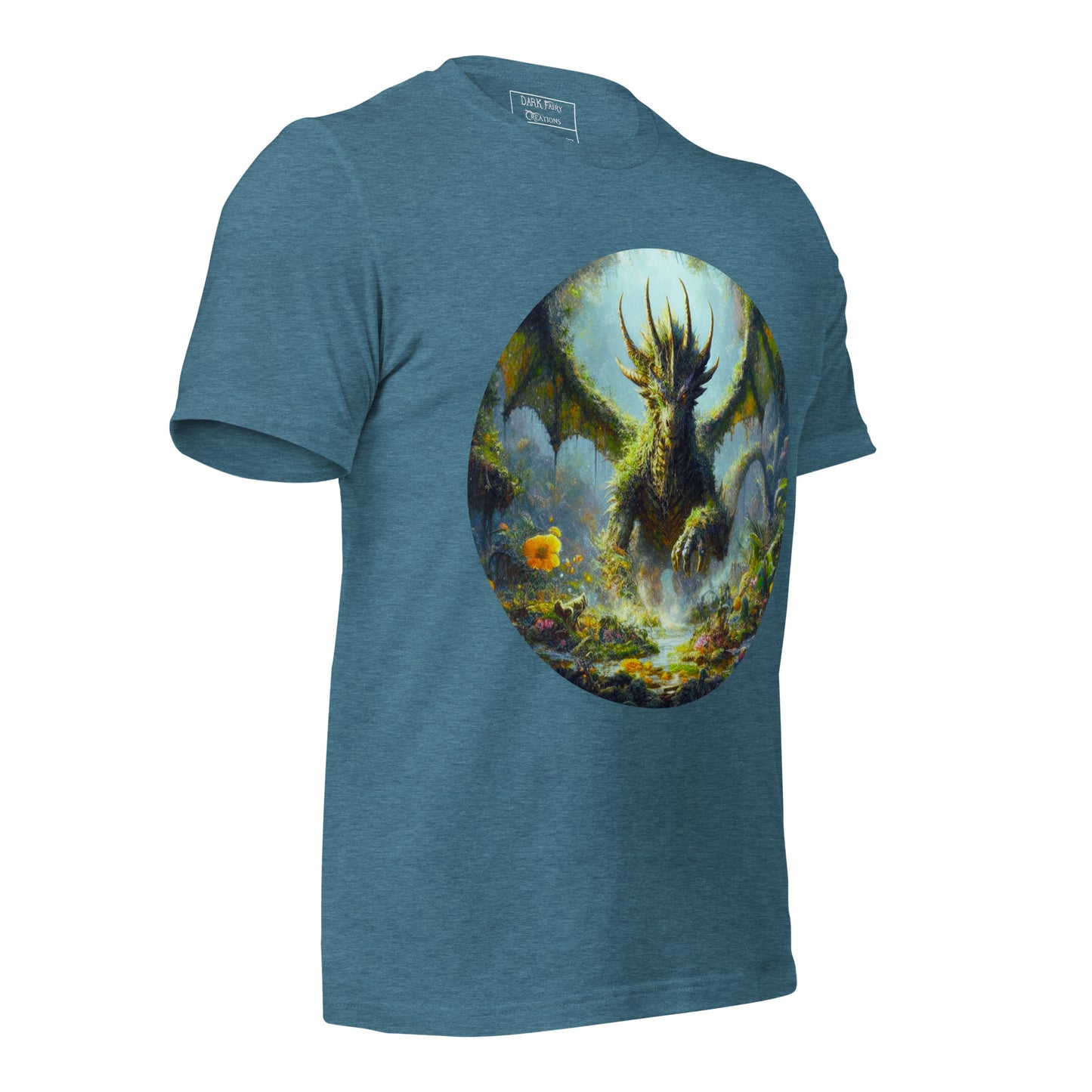 Featuring an elder earth dragon gracefully emerging from the forest floor after resting, with wings outstretched, this design exudes power, elegance, and a deep connection to nature.