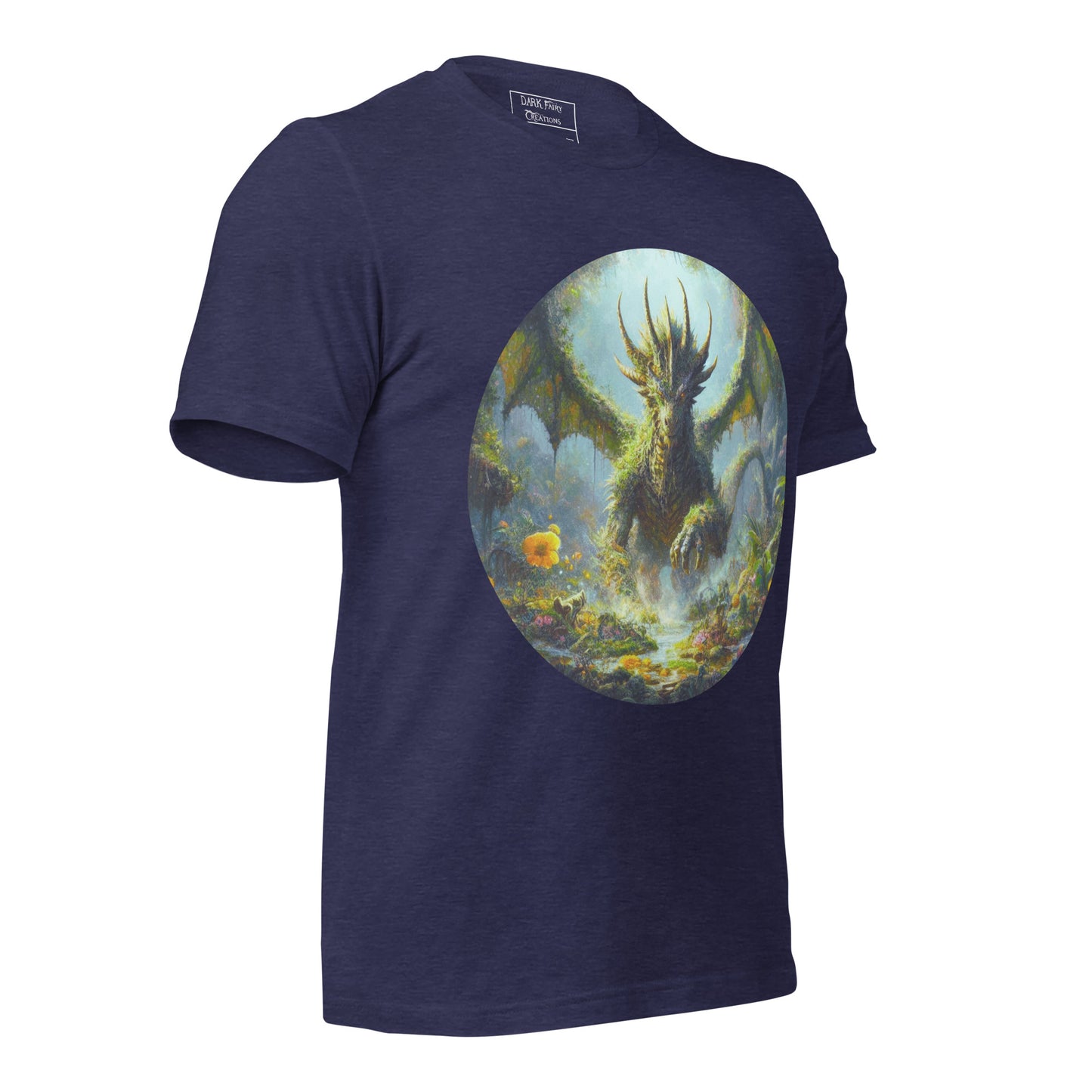 Featuring an elder earth dragon gracefully emerging from the forest floor after resting, with wings outstretched, this design exudes power, elegance, and a deep connection to nature.