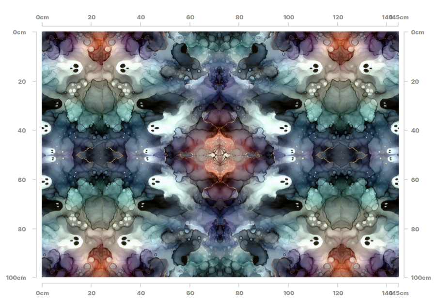 Ghost Alcohol Ink Fabric - Echo of Light Mirror