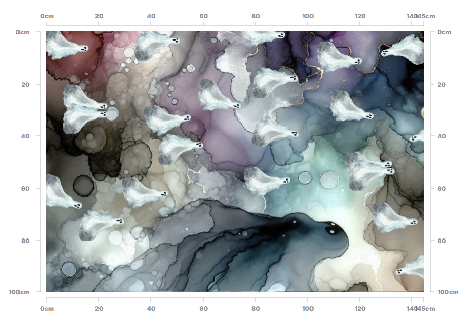 Ghost Alcohol Ink Fabric - Reapers