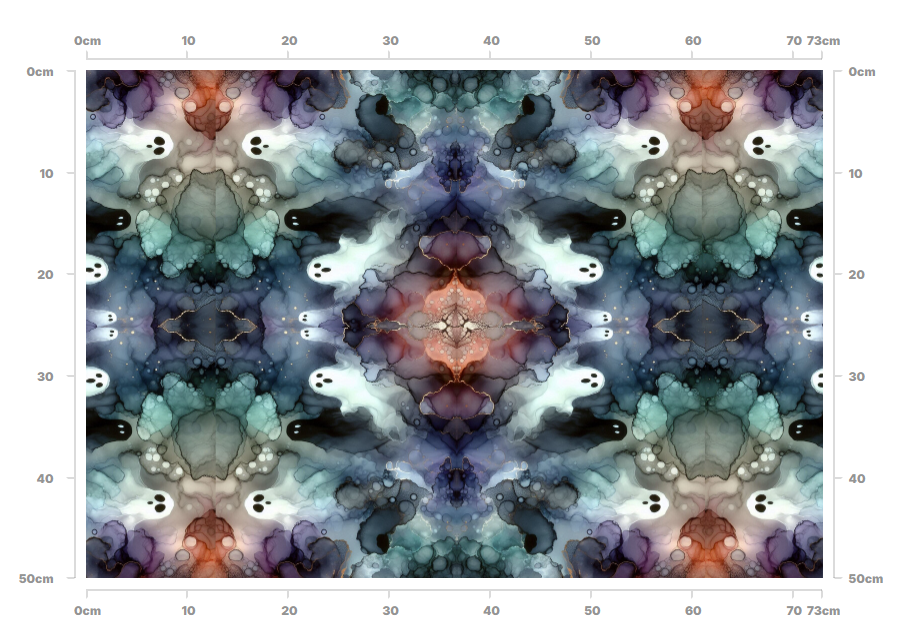 Ghost Alcohol Ink Fabric - Echo of Light Mirror