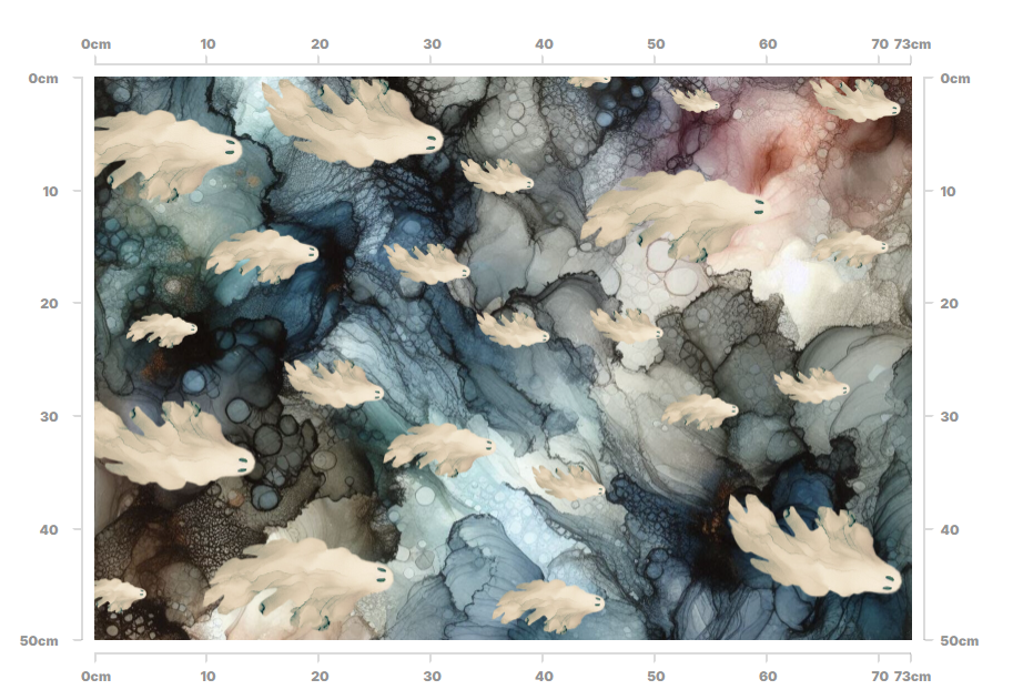 Ghost Alcohol Ink Fabric - Lost Souls