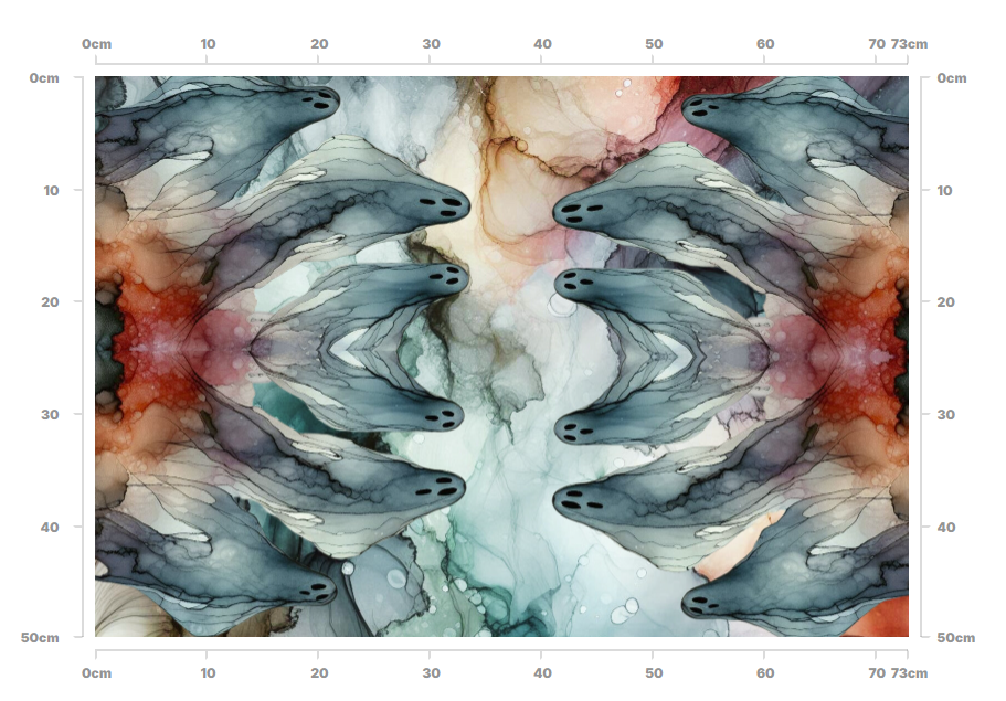 Ghost Alcohol Ink Fabric - Spectral Guards Mirror