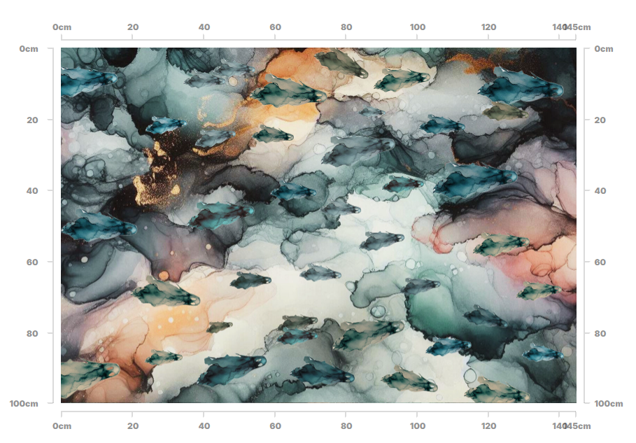 Ghost Alcohol Ink Fabric - Wandering Phantom Metallic