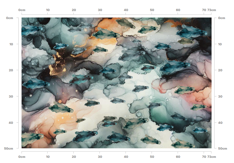 Ghost Alcohol Ink Fabric - Wandering Phantom Metallic