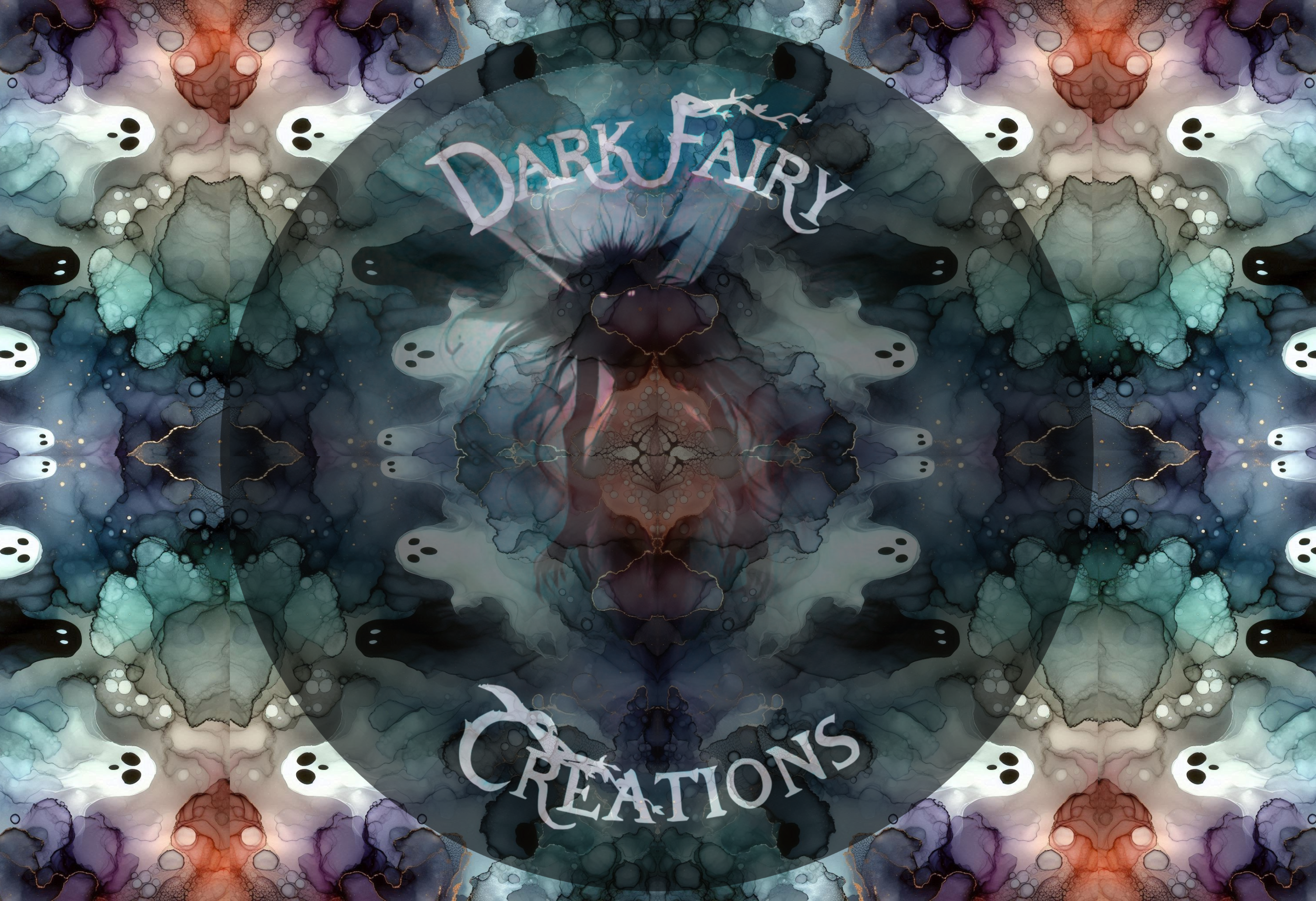 Ghost Alcohol Ink Fabric - Echo of Light Mirror – Dark Fairy Creations