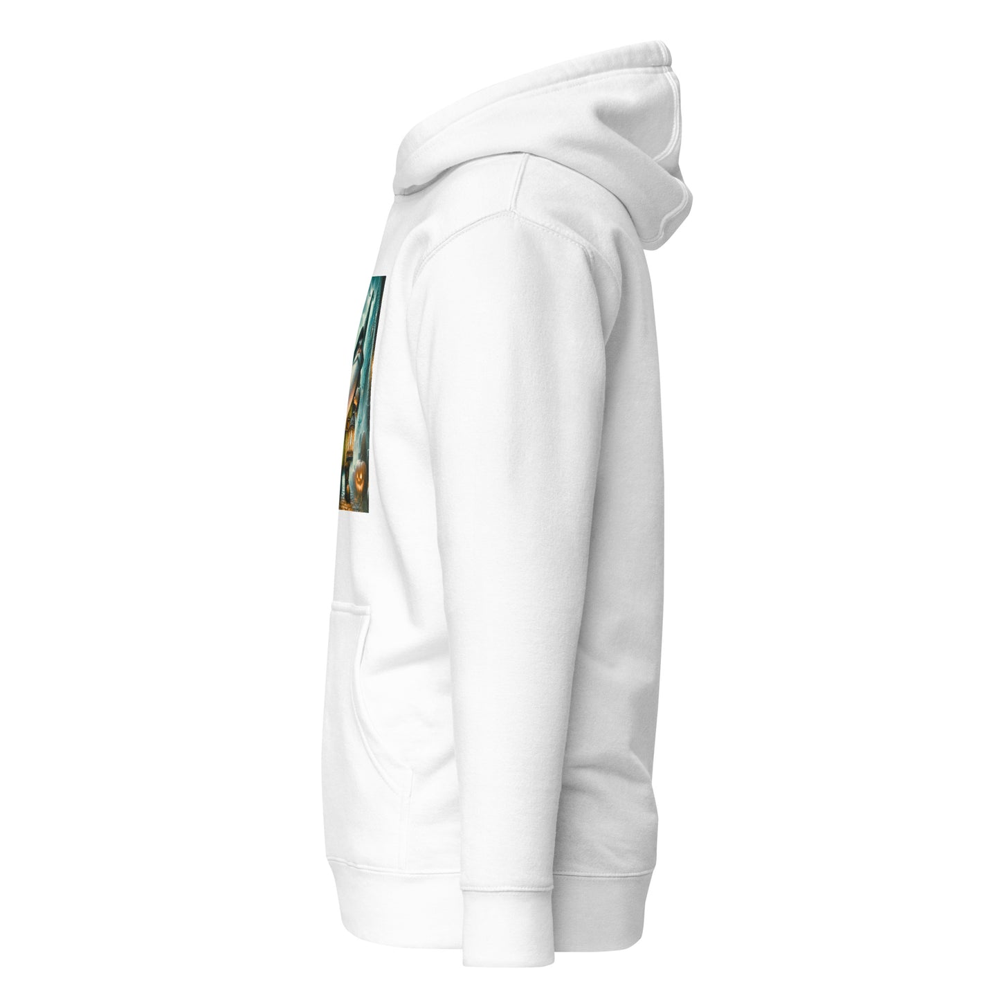 White hoodie side view