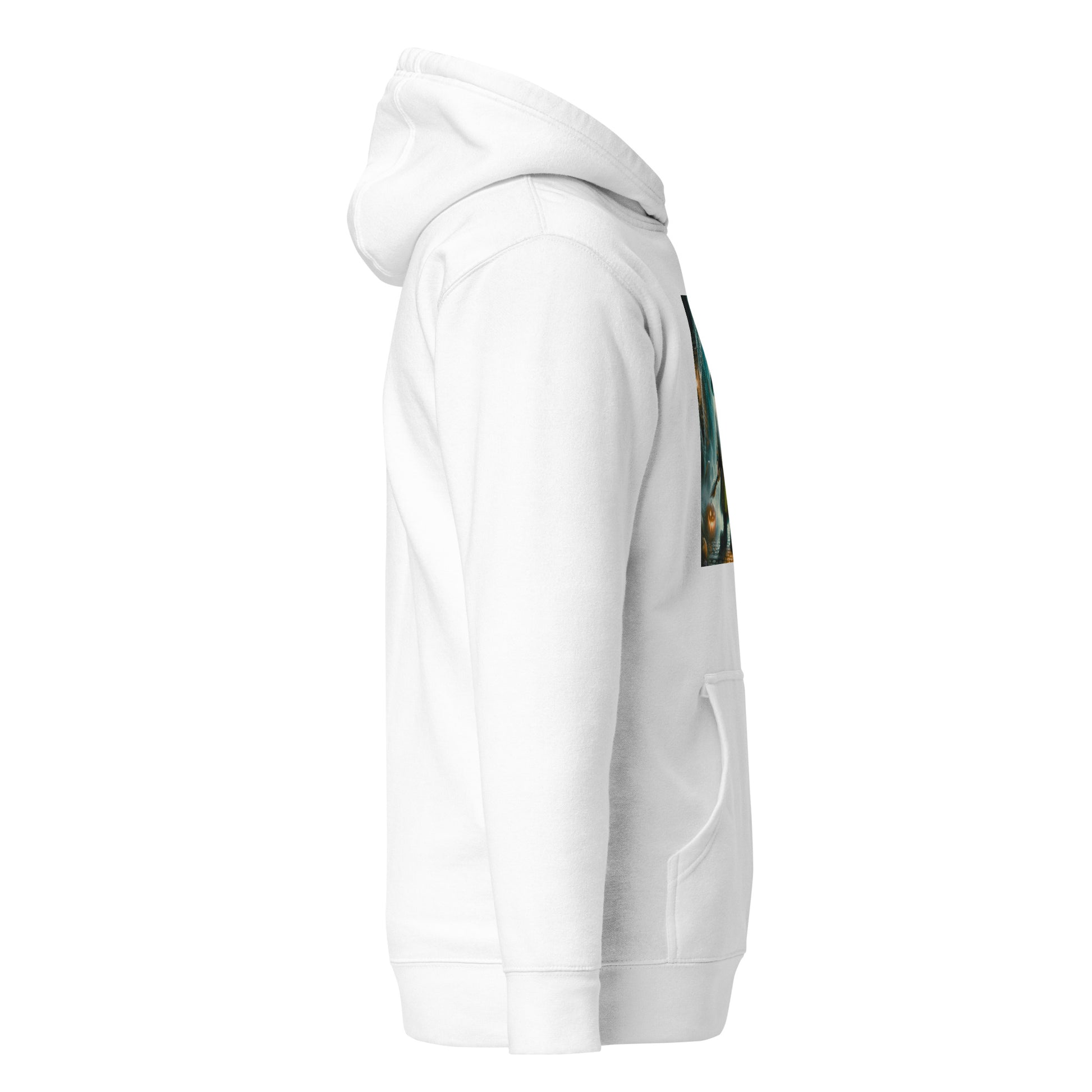 White hoodie side view