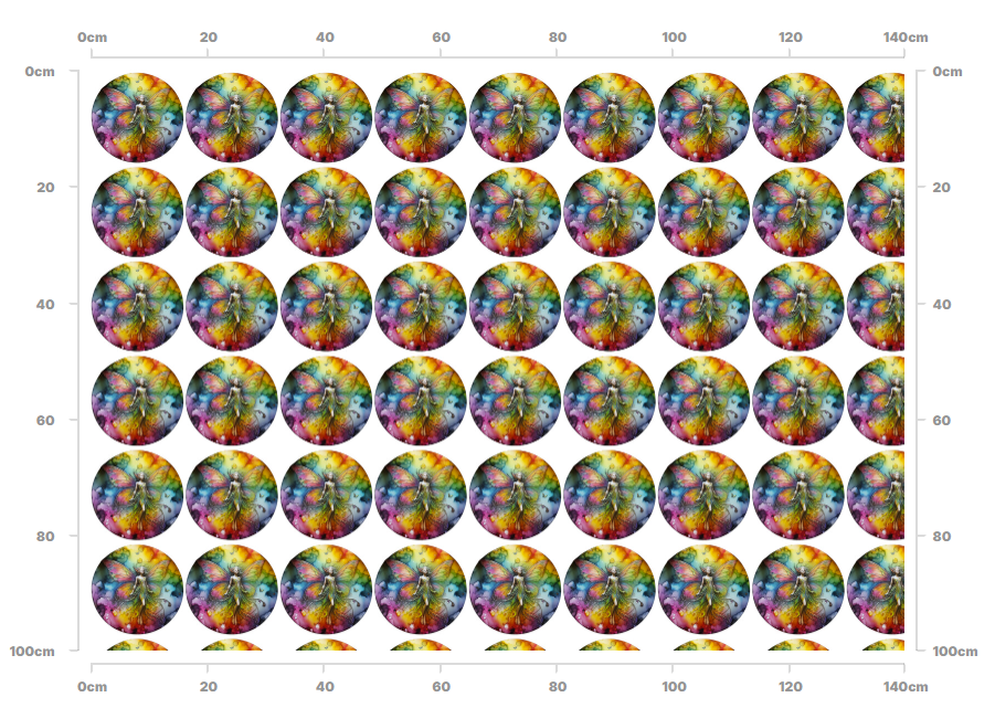 Dive into the enchanting world of Rainbow Fairy Alcohol Ink and Mixed Media Repeat Pattern Fabric. Featuring one magical fairy, vibrant colours, and captivating designs to spark imagination. 1 Metre repeat pattern