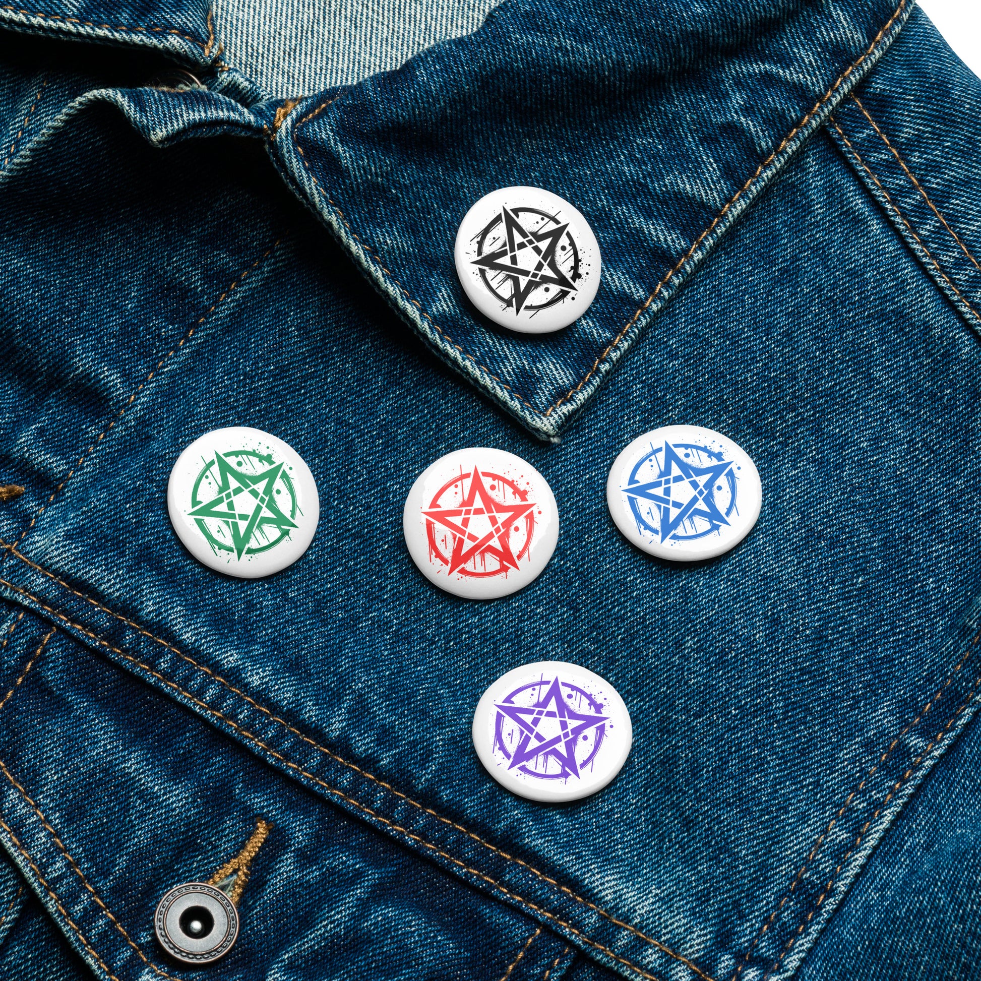 Add a touch of edgy mystique to your collection with Pentacle Grunge Style Pins. Featuring bold pentacle designs with a grunge-inspired aesthetic, these pins are perfect for expressing your alternative style