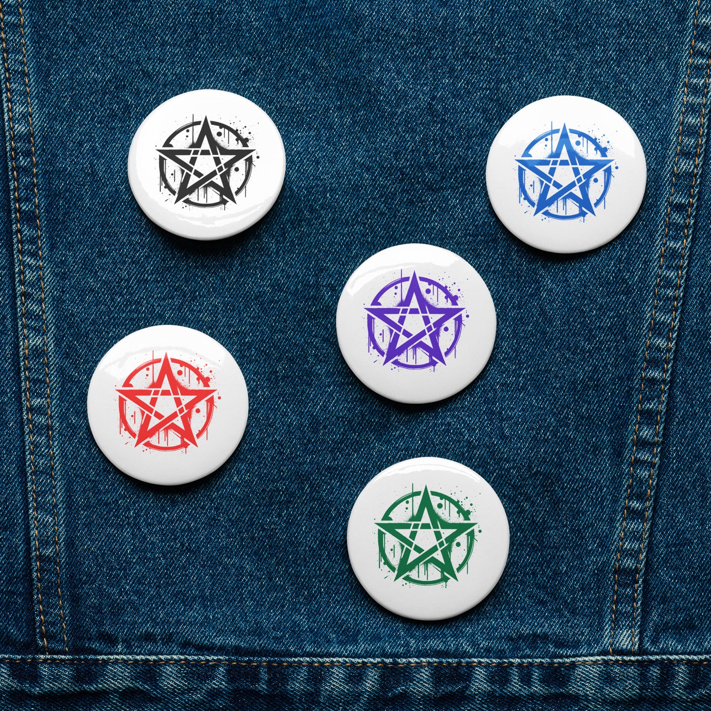 Add a touch of edgy mystique to your collection with Pentacle Grunge Style Pins. Featuring bold pentacle designs with a grunge-inspired aesthetic, these pins are perfect for expressing your alternative style